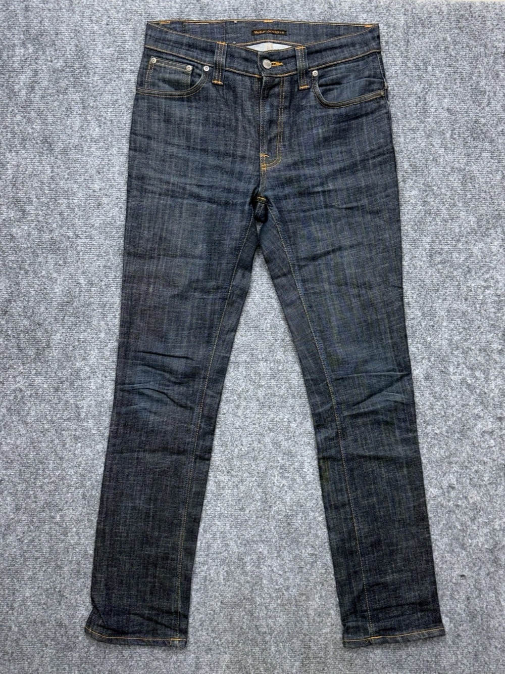 Nudie Thin Finn Slim Straight Jeans Men's size 31 31x32 Dark Wash